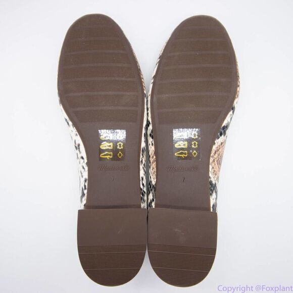 Madewell Adelle Ballet Flat in Snake‎ Embossed Leather, women's size 7 - Picture 7 of 13